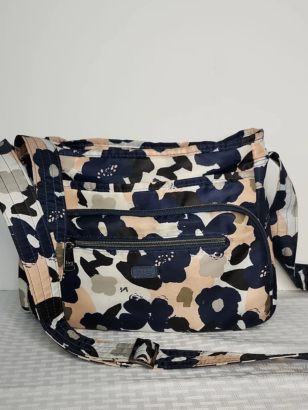 Lug Shimmy Abstract Floral Crossbody Bag